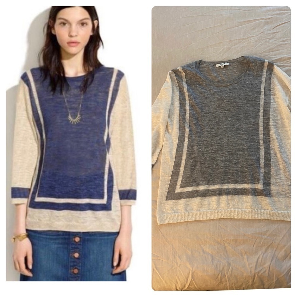 Madewell Lightweight Linen Blend Sandbar Pullover Sweater (SW1)